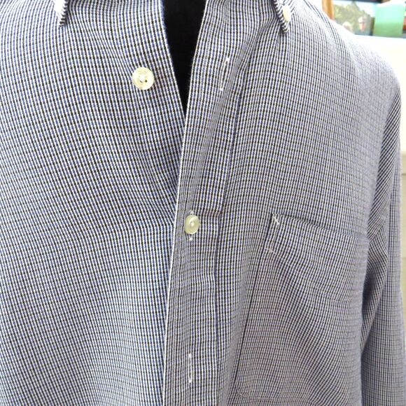 Tommy Hilfiger Vintage 1998 Pin Check Plaid Men's Shirt 15 1/2 32/33 EUC - Picture 3 of 9